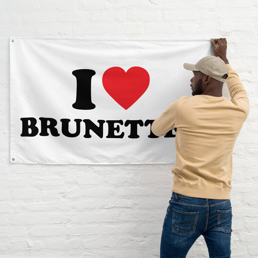 I LOVE BRUNETTES Flagge - finestshirts.de