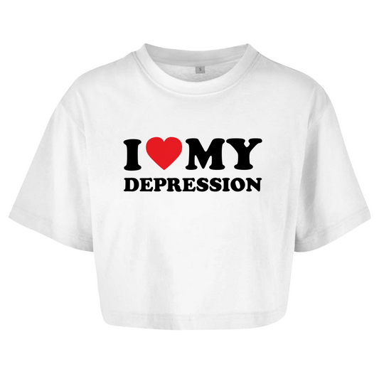 I LOVE MY DEPRESSION Crop-Top - finestshirts.de