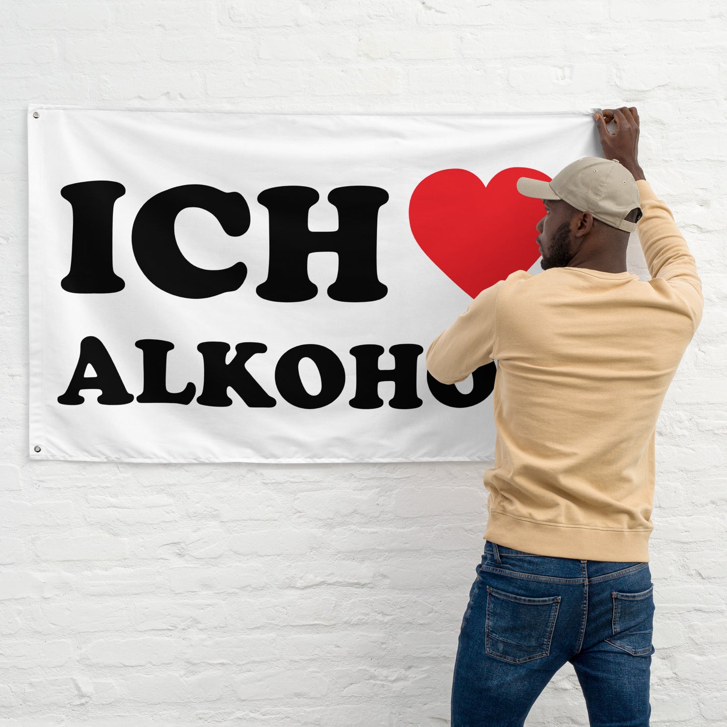 ICH LIEBE ALKOHOL Flagge - finestshirts.de