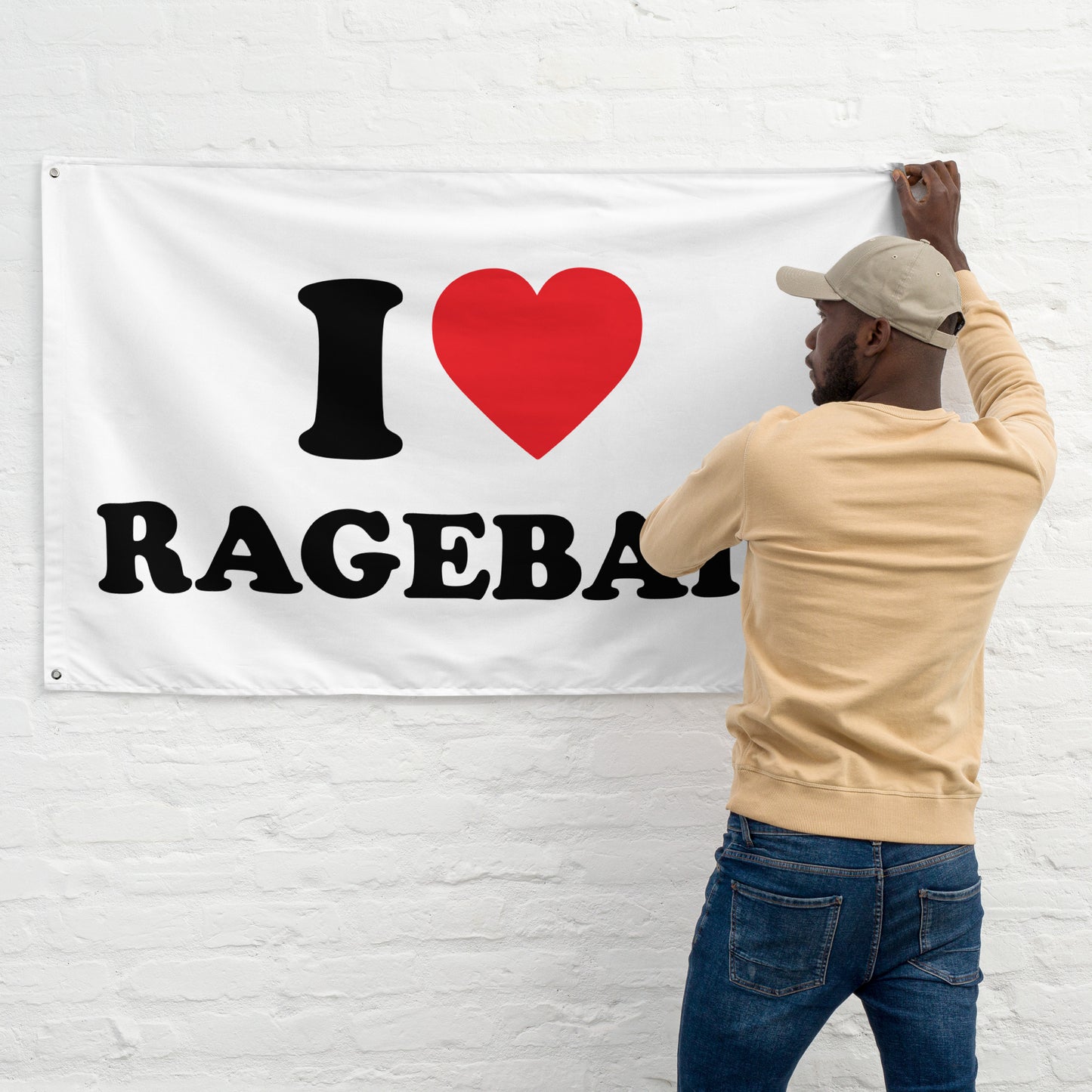 I LOVE RAGEBAIT Flagge