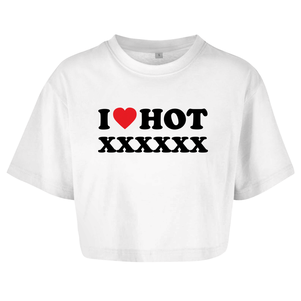 I LOVE HOT [PERSONALISIERBAR] Crop-Top