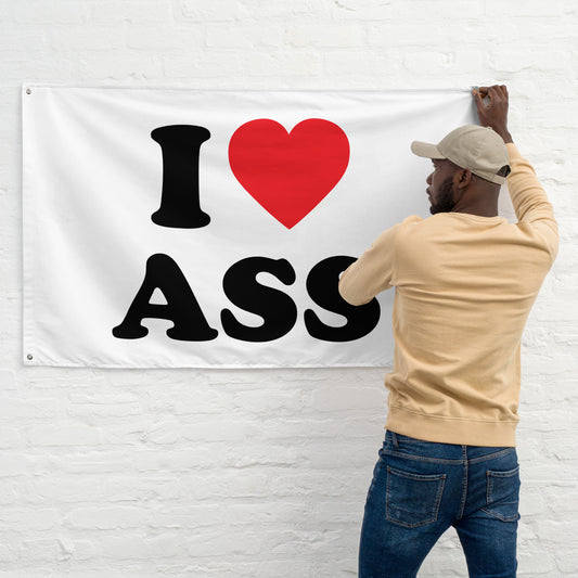 I LOVE ASS Flagge - finestshirts.de