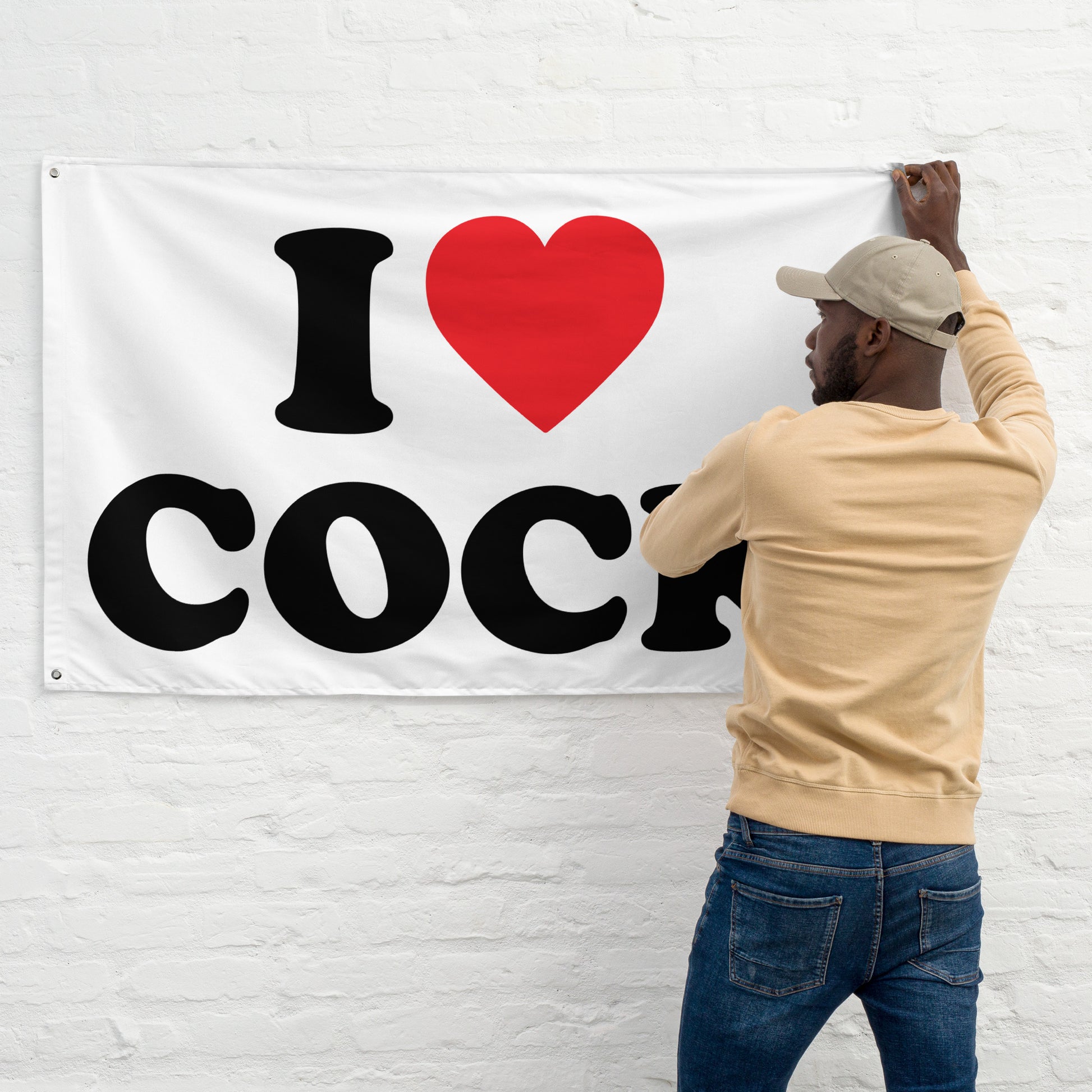 I LOVE COCK Flagge - finestshirts.de