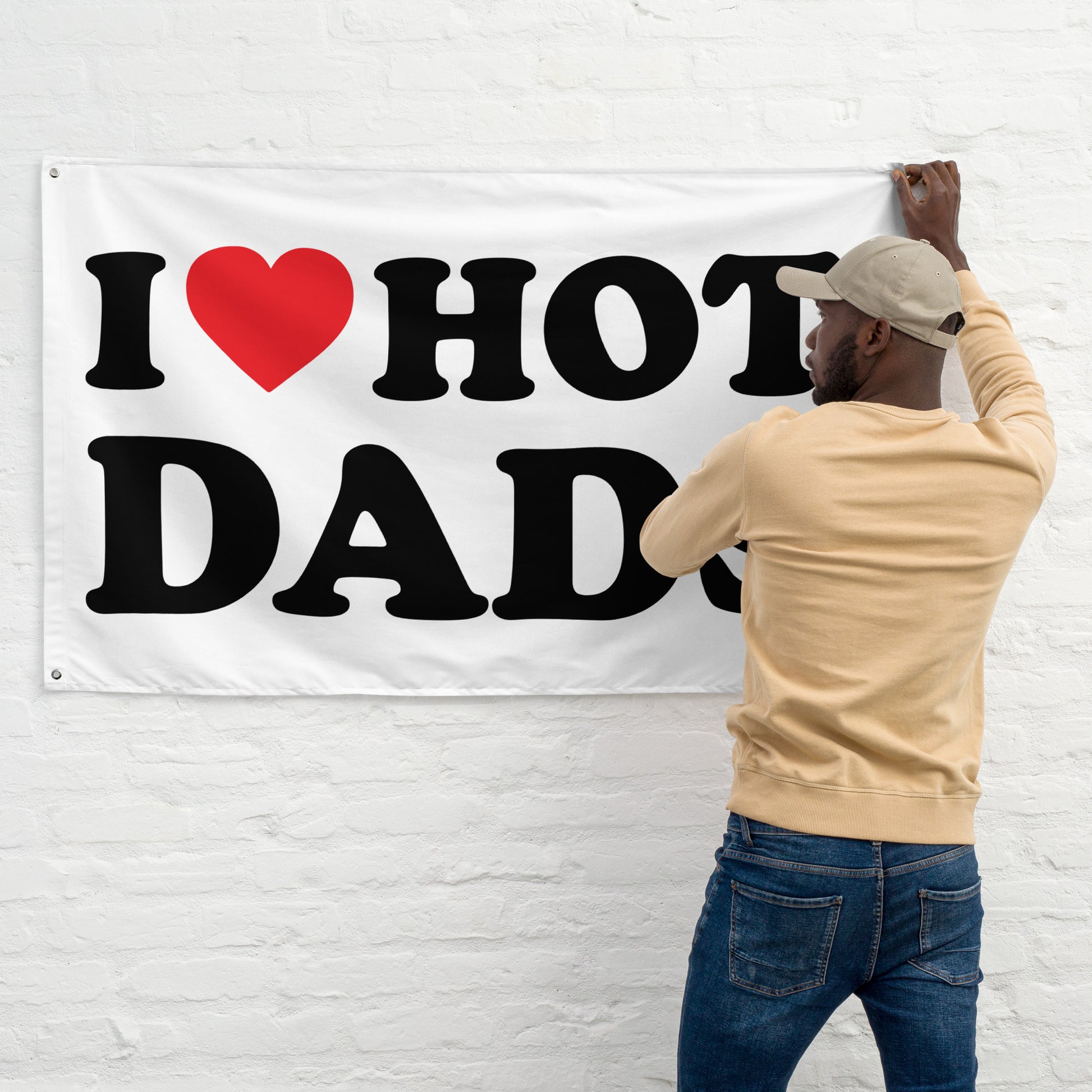 I LOVE HOT DADS Flagge - finestshirts.de
