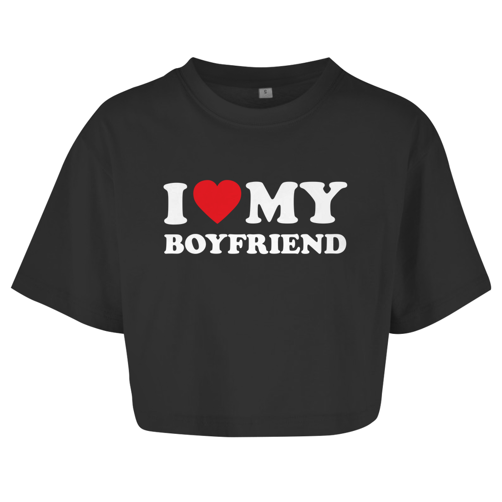 I LOVE MY BOYFRIEND Crop-Top - finestshirts.de