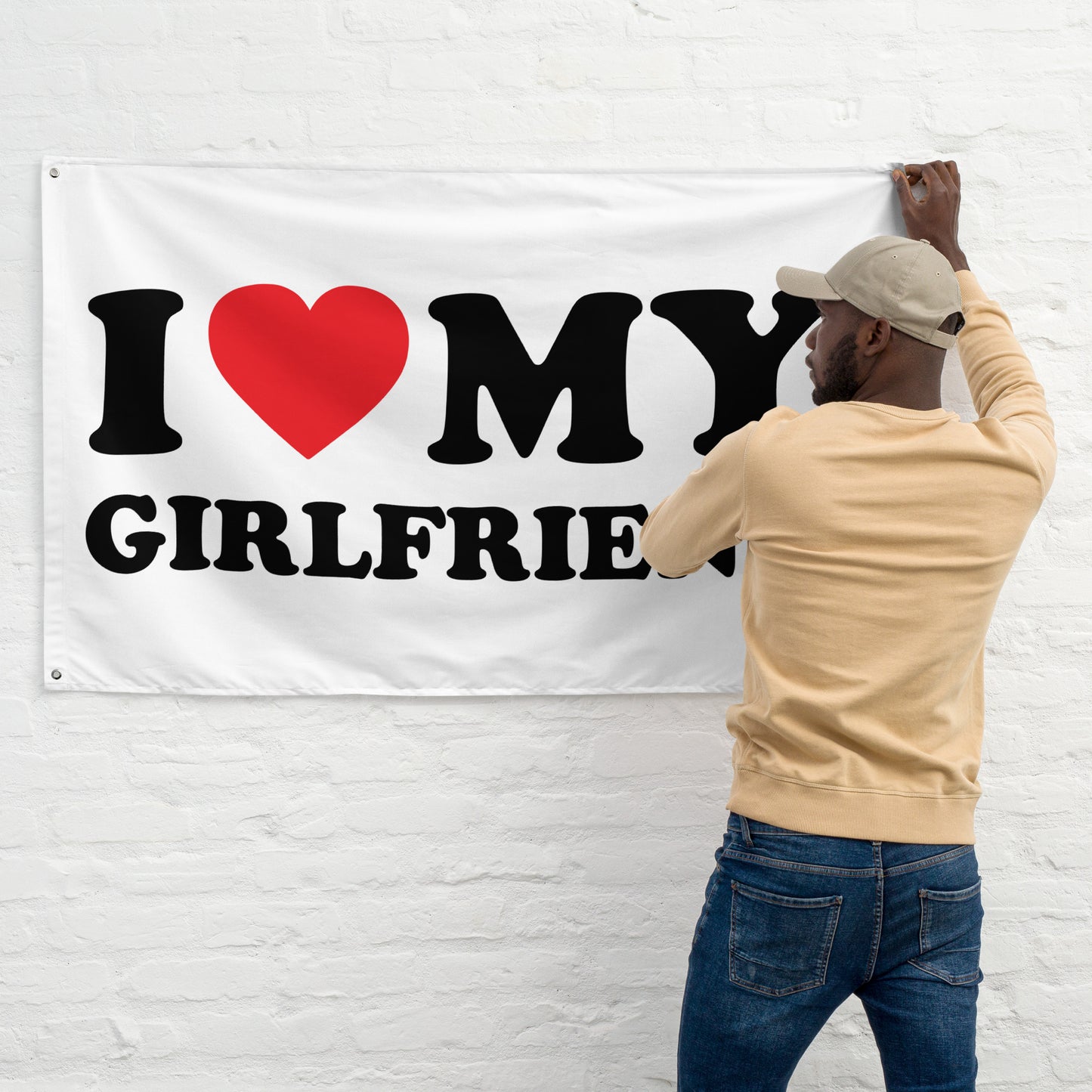 I LOVE MY GIRLFRIEND Flagge - finestshirts.de