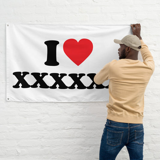 I LOVE [PERSONALISIERBAR] Flagge - finestshirts.de