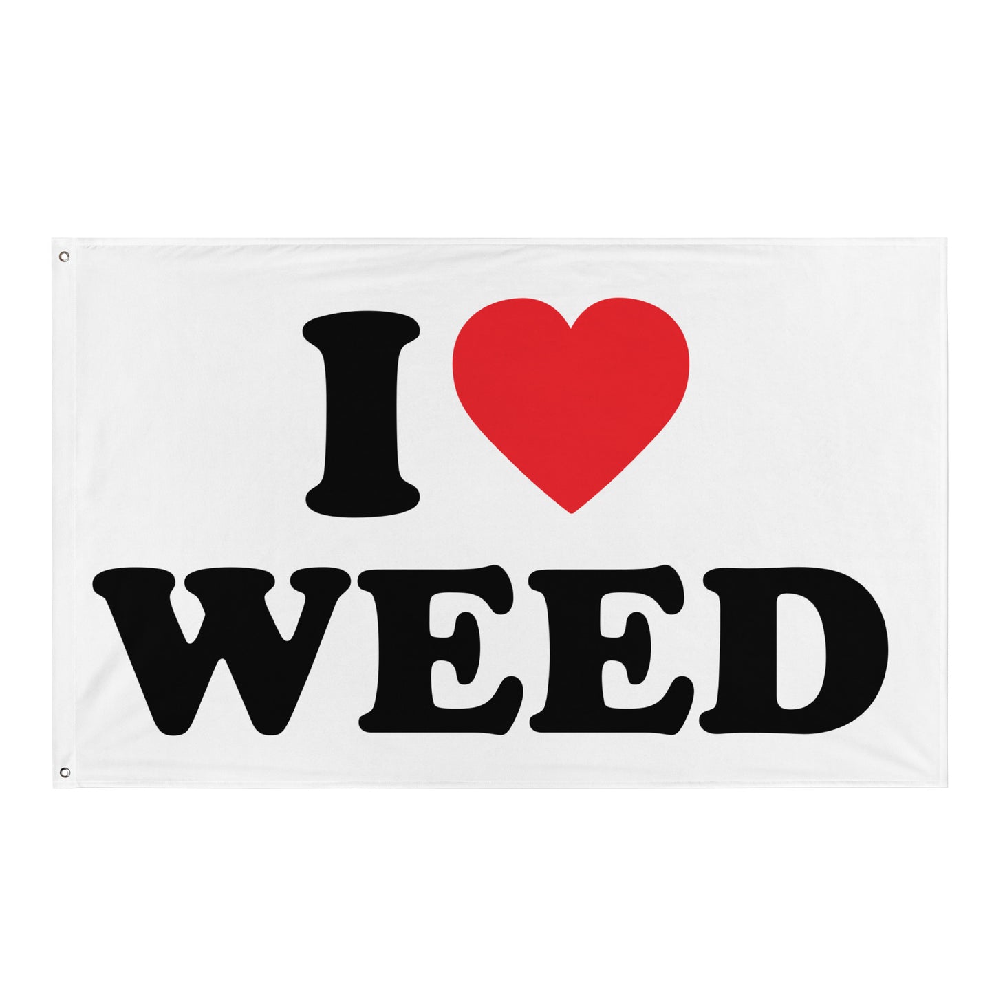 I LOVE WEED Flagge - finestshirts.de