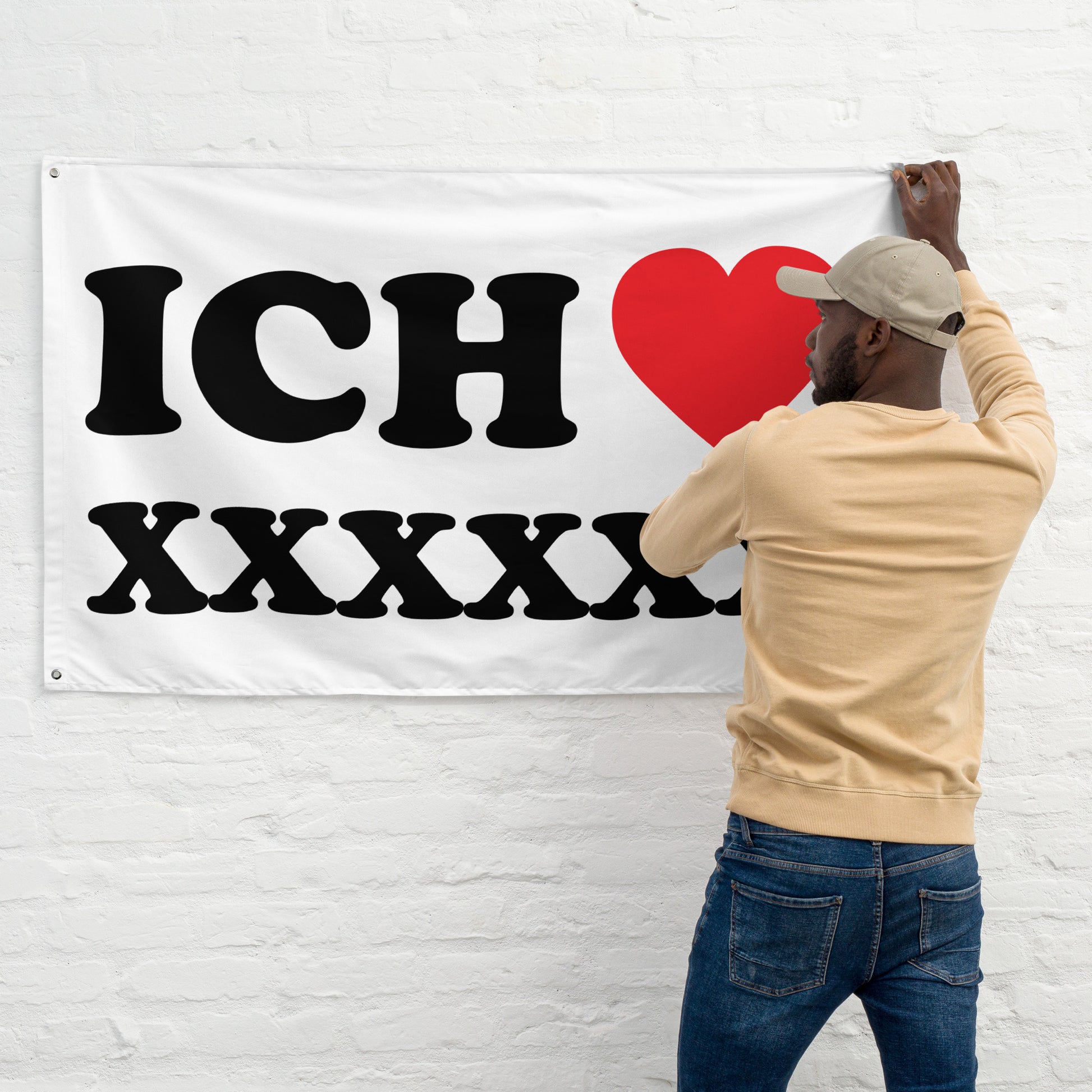 ICH LIEBE [PERSONALISIERBAR] Flagge - finestshirts.de