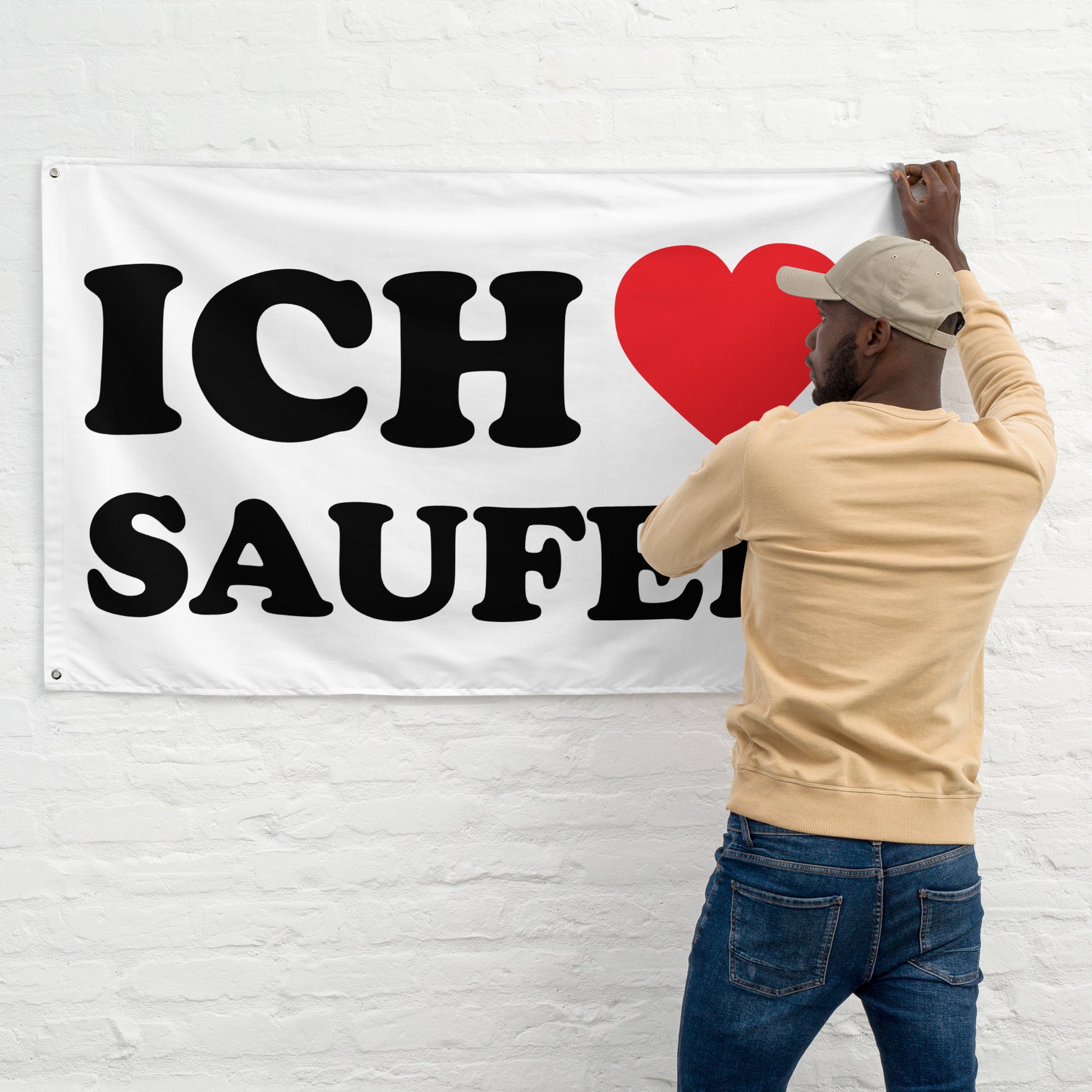 ICH LIEBE SAUFEN Flagge - finestshirts.de