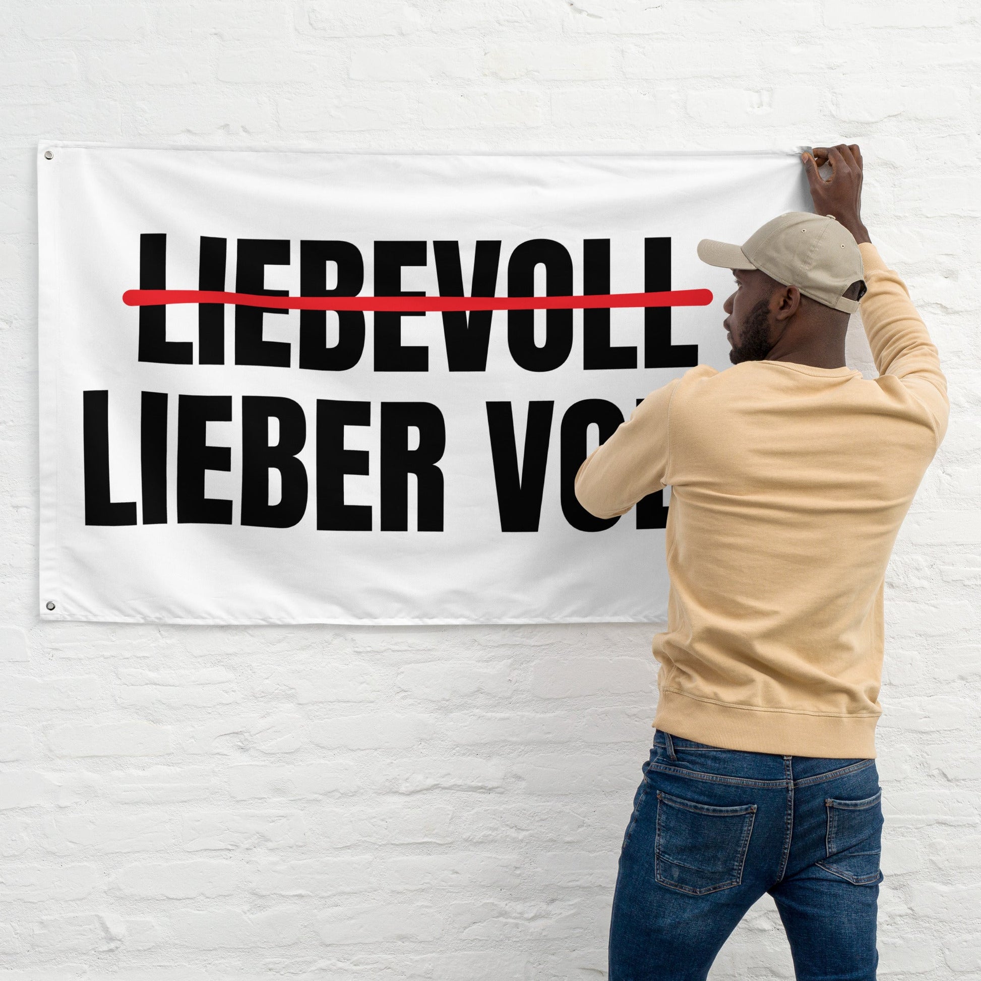 LIEBEVOLL - LIEBER VOLL Flagge - finestshirts.de