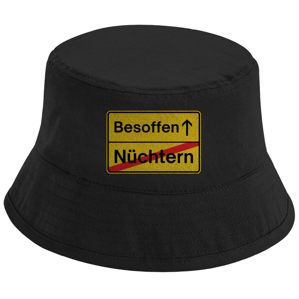Nüchtern - Besoffen (Ortsschild) Fischerhut - finestshirts.de