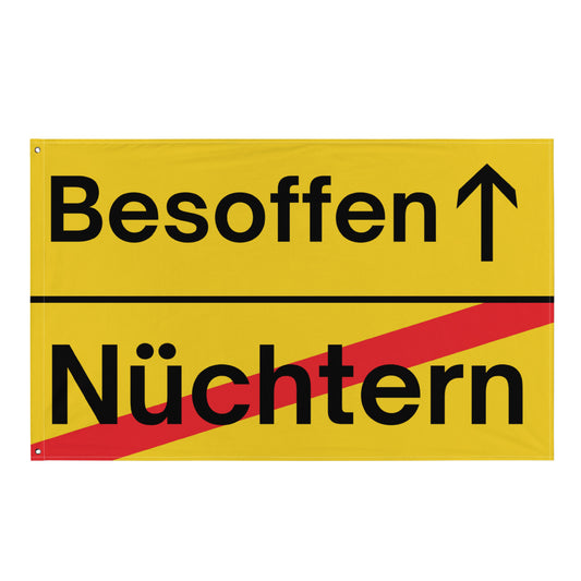 Nüchtern - Besoffen (Ortsschild) Flagge - finestshirts.de