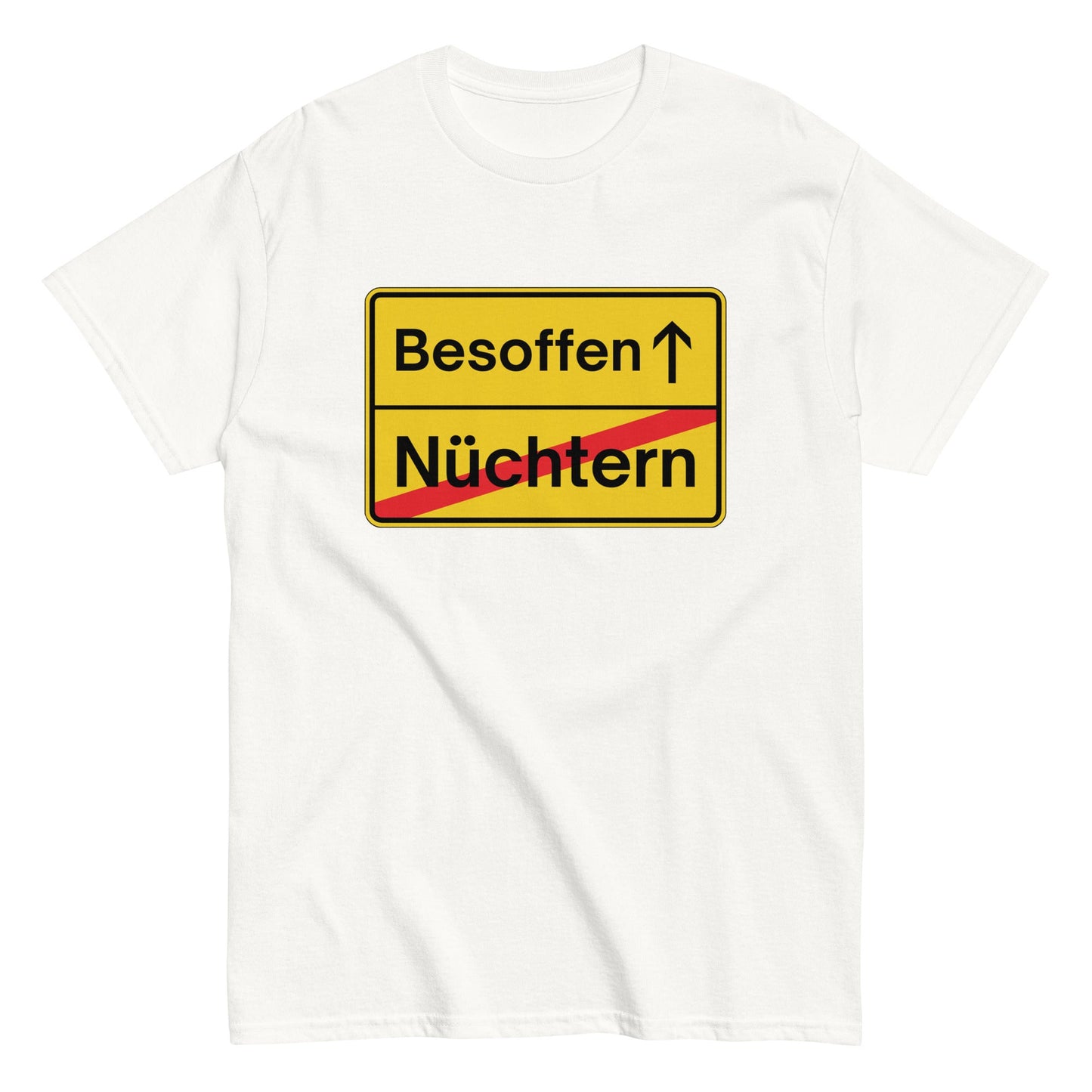 Nüchtern - Besoffen (Ortsschild) T-Shirt - finestshirts.de