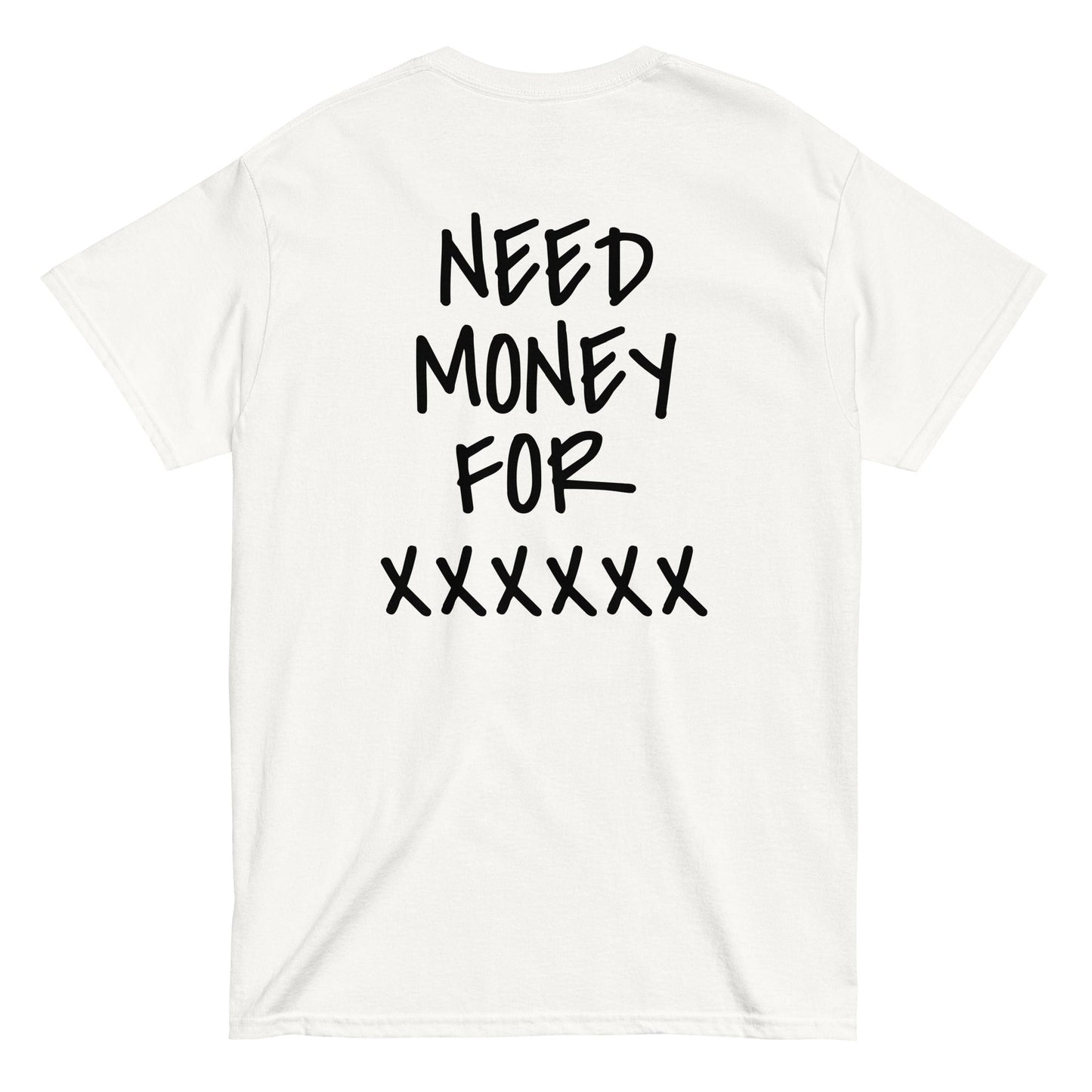NEED MONEY FOR [PERSONALISIERBAR] T-Shirt [BACKPRINT] - finestshirts.de