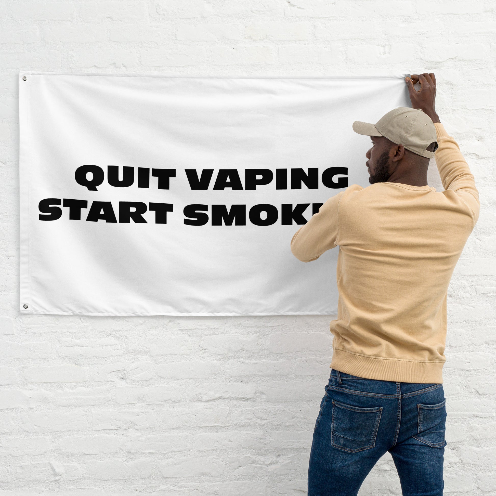 QUIT VAPING START SMOKING Flagge - finestshirts.de