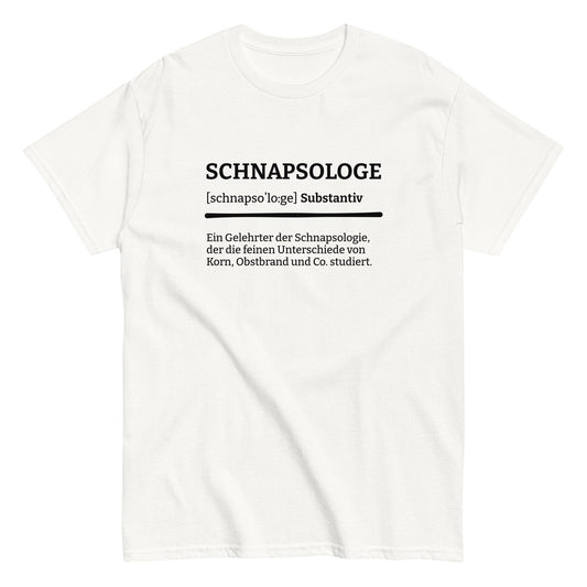 SCHNAPSOLOGE (Definition) T-Shirt - finestshirts.de