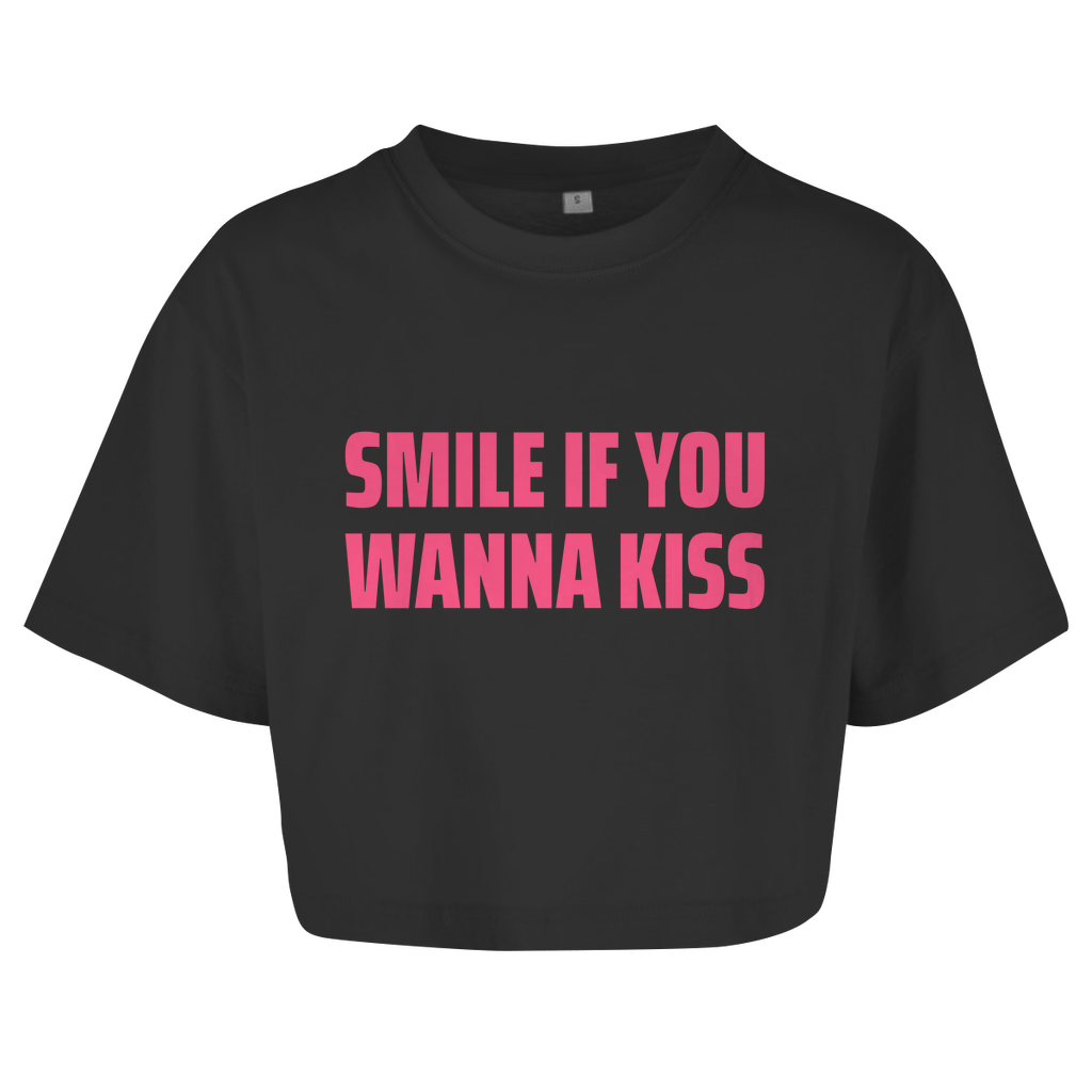SMILE IF YOU WANNA KISS Crop-Top - finestshirts.de