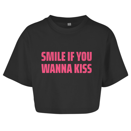 SMILE IF YOU WANNA KISS Crop-Top - finestshirts.de