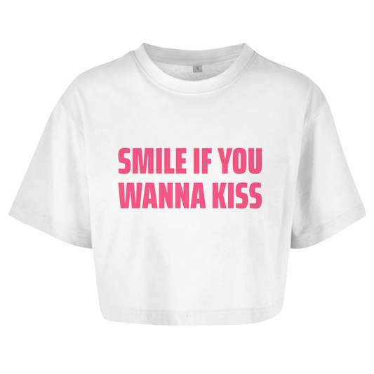 SMILE IF YOU WANNA KISS Crop-Top - finestshirts.de