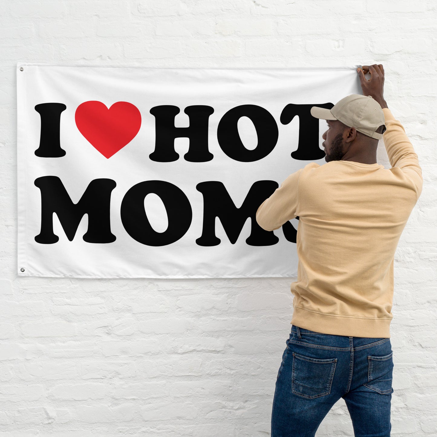 I LOVE HOT MOMS Flagge