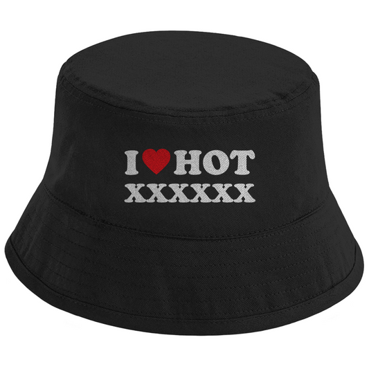 I LOVE HOT [PERSONALISIERBAR] Fischerhut